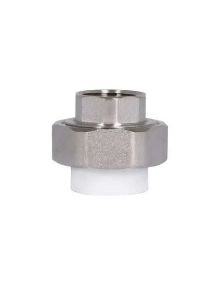 Згін-американка Blue Ocean 20х1/2 ВР, латунна головка, для ППР труб, біла