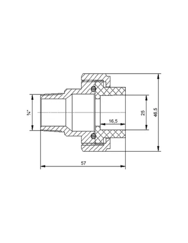 Сгон-американка Blue Ocean 25х3/4 НР, для полипропиленовых труб, белая