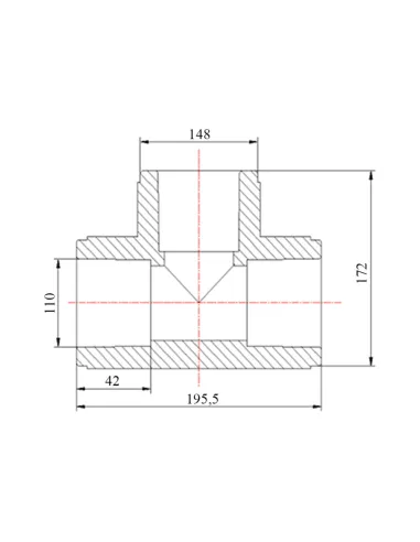 Тройник PPR Blue Ocean d110, для полипропиленовых труб, равнопроходной