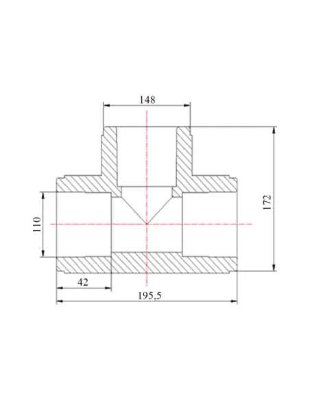 Тройник PPR Blue Ocean d110, для полипропиленовых труб, равнопроходной