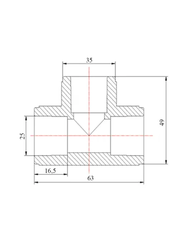 Тройник PPR Blue Ocean d25, для полипропиленовых труб, равнопроходной