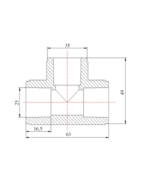 Тройник PPR Blue Ocean d25, для полипропиленовых труб, равнопроходной