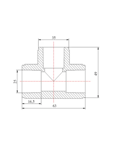 Тройник PPR Blue Ocean d25, для полипропиленовых труб, равнопроходной, белый