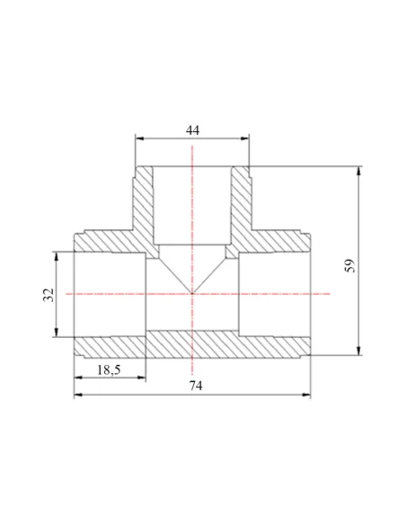 Трійник PPR Blue Ocean d32, для поліпропіленових труб, рівнопрохідний