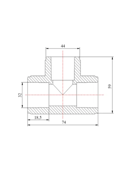 Тройник PPR Blue Ocean d32, для полипропиленовых труб, равнопроходной, белый