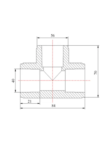 Тройник PPR Blue Ocean d40, для полипропиленовых труб, равнопроходной