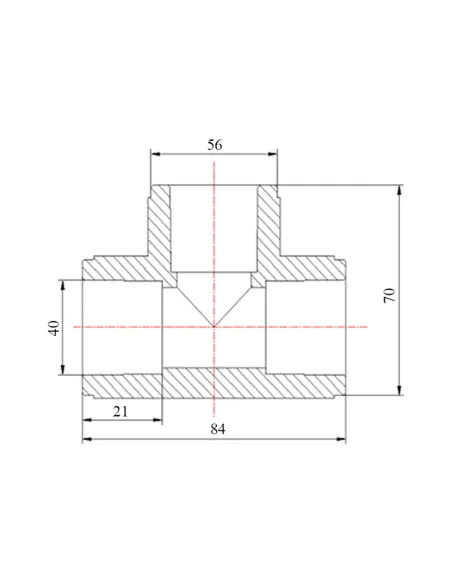 Тройник PPR Blue Ocean d40, для полипропиленовых труб, равнопроходной