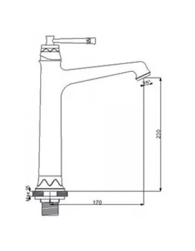 Смеситель для умывальника Newarc Pera 961005, латунь, медный - 1