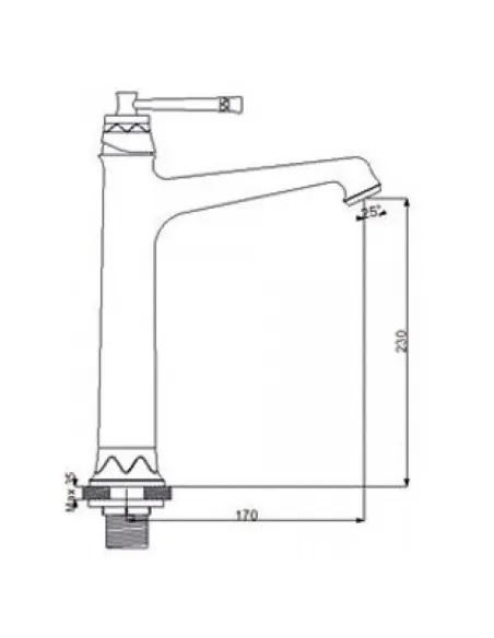 Смеситель для умывальника Newarc Pera 961005, латунь, медный - 1