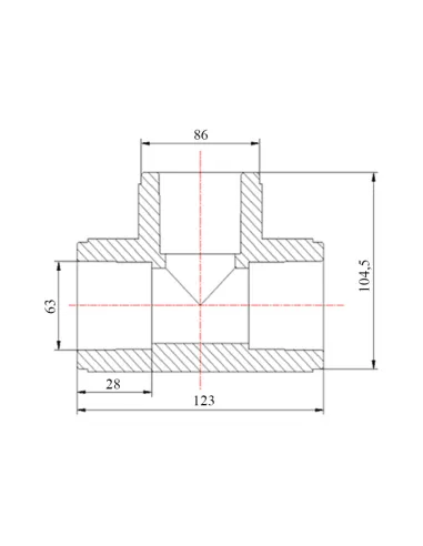 Тройник PPR Blue Ocean d63, для полипропиленовых труб, равнопроходной