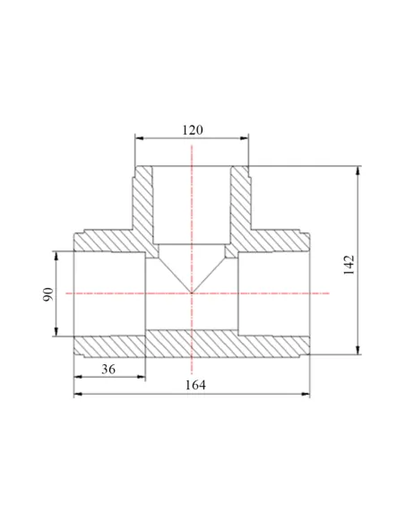 Трійник PPR Blue Ocean d90, для поліпропіленових труб, рівнопрохідний
