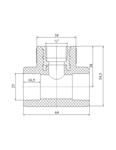 Трійник ВР Blue Ocean 25х1/2х25 для поліпропіленових труб