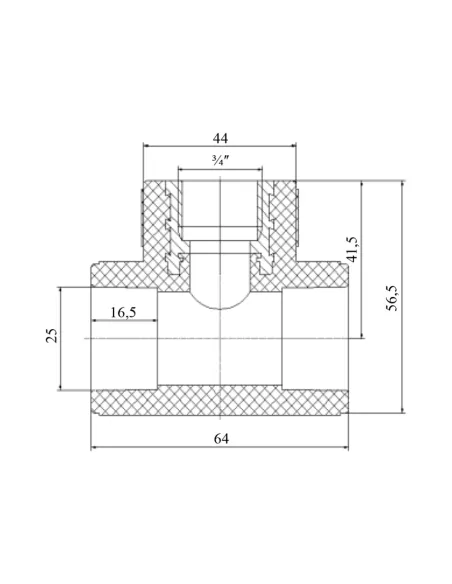 Трійник ВР Blue Ocean 25х3/4х25 для поліпропіленових труб