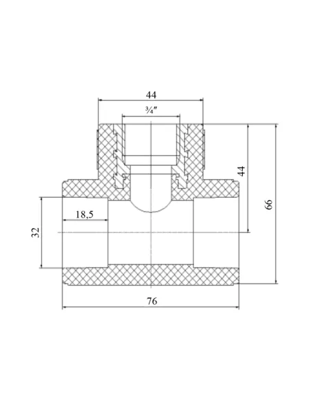 Трійник ВР Blue Ocean 32х3/4х32 для поліпропіленових труб