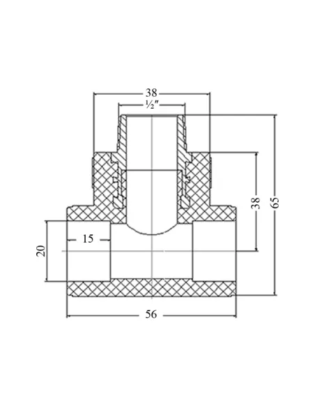 Трійник НР Blue Ocean 20х1/2х20 для поліпропіленових труб