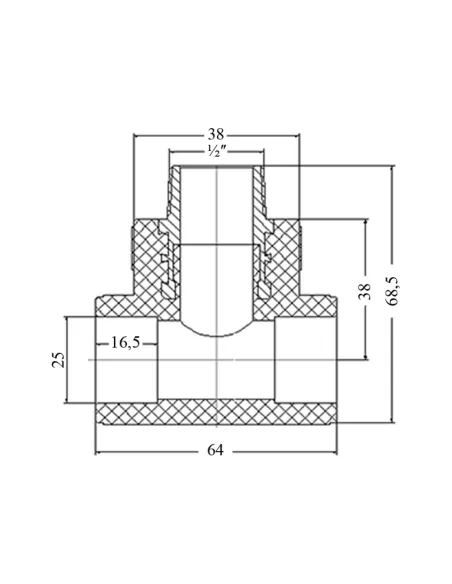 Трійник НР Blue Ocean 25х1/2х25 для поліпропіленових труб