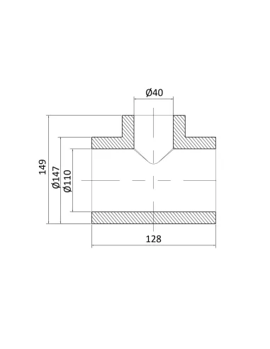Тройник редукционный Blue Ocean 110х40х110, для полипропиленовых труб
