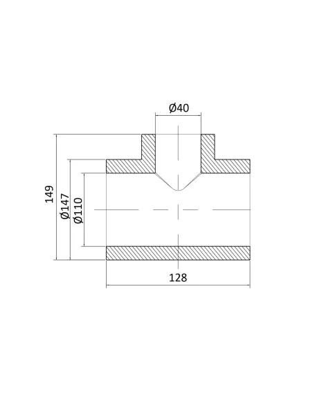 Трійник редукційний Blue Ocean 110х40х110 для поліпропіленових труб