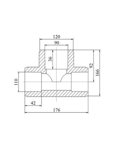 Тройник редукционный Blue Ocean 110х90х110, для полипропиленовых труб