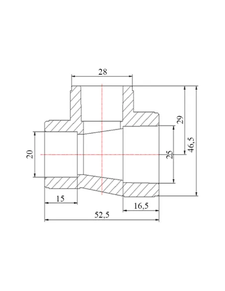 Тройник редукционный Blue Ocean 25х20х20, для полипропиленовых труб