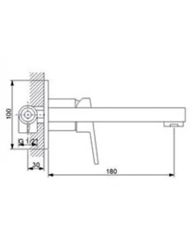 Змішувач для умивальника прихованого монтажу Newarc Silver 851578 - 1
