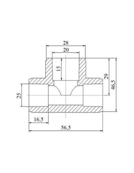 Тройник редукционный Blue Ocean 25х20х25, для полипропиленовых труб