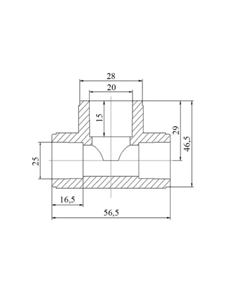 Трійник редукційний Blue Ocean 25х20х25 для поліпропіленових труб, білий