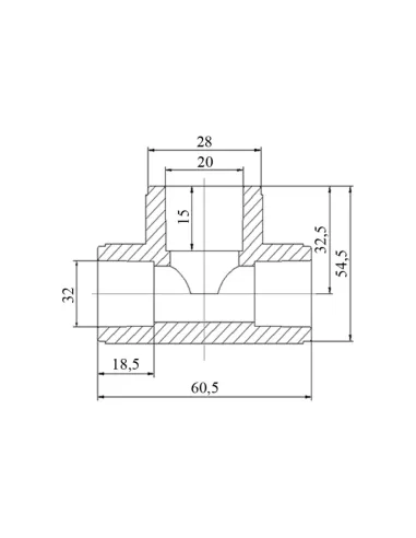 Тройник редукционный Blue Ocean 32х20х32, для полипропиленовых труб, белый