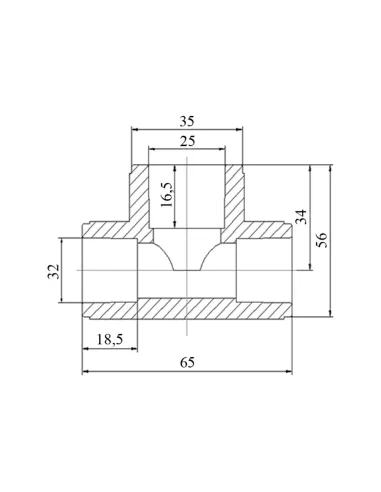Трійник редукційний Blue Ocean 32х25х32 для поліпропіленових труб