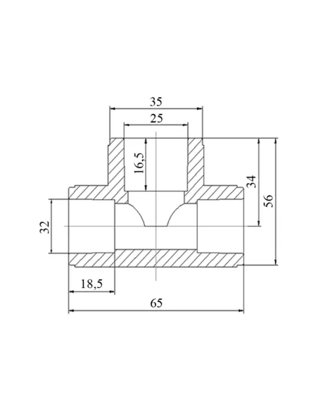 Трійник редукційний Blue Ocean 32х25х32 для поліпропіленових труб