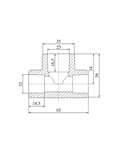Трійник редукційний Blue Ocean 32х25х32, для поліпропіленових труб, білий