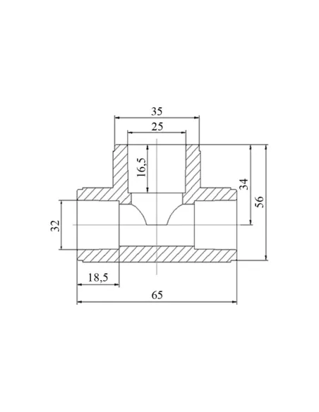Трійник редукційний Blue Ocean 32х25х32, для поліпропіленових труб, білий