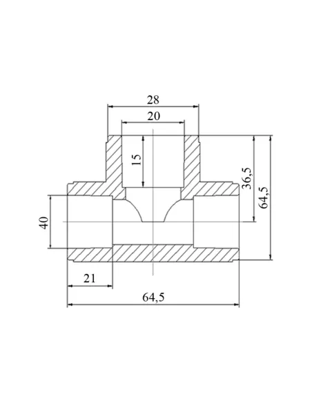 Тройник редукционный Blue Ocean 40х20х40, для полипропиленовых труб