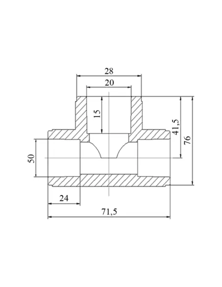 Трійник редукційний Blue Ocean 50х20х50 для поліпропіленових труб
