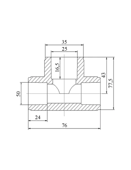 Трійник редукційний Blue Ocean 50х25х50 для поліпропіленових труб