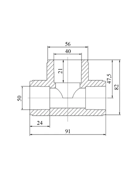 Трійник редукційний Blue Ocean 50х40х50 для поліпропіленових труб