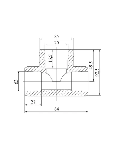 Тройник редукционный Blue Ocean 63х25х63, для полипропиленовых труб