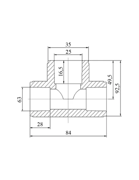 Трійник редукційний Blue Ocean 63х25х63 для поліпропіленових труб