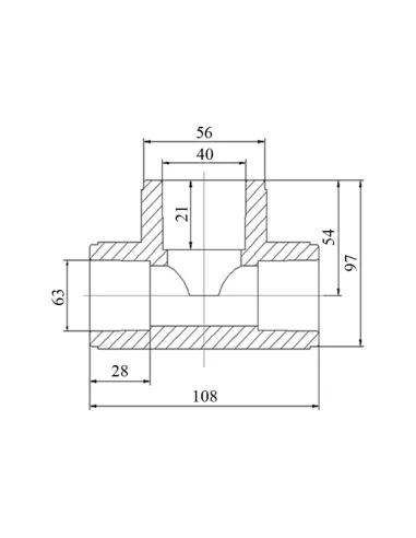 Трійник редукційний Blue Ocean 63х40х63 для поліпропіленових труб