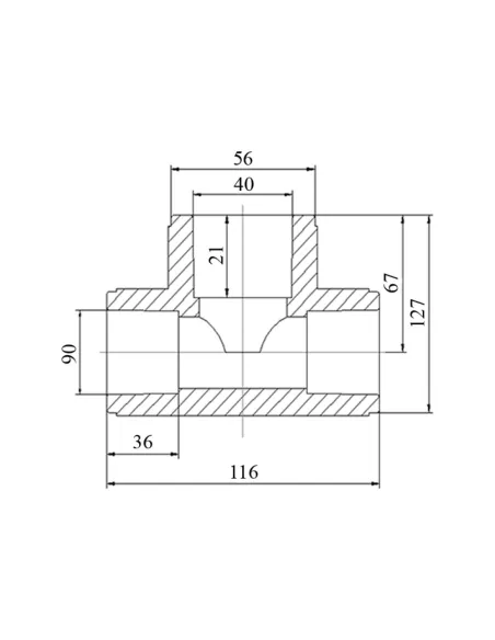 Трійник редукційний Blue Ocean 90х40х90 для поліпропіленових труб