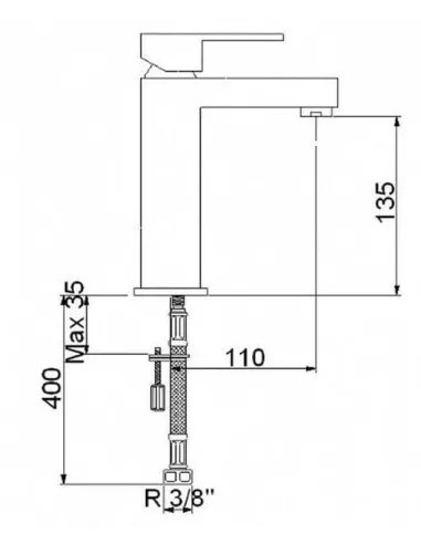 Смеситель для умывальника Newarc Cubic 871521N, латунь, стальной - 1