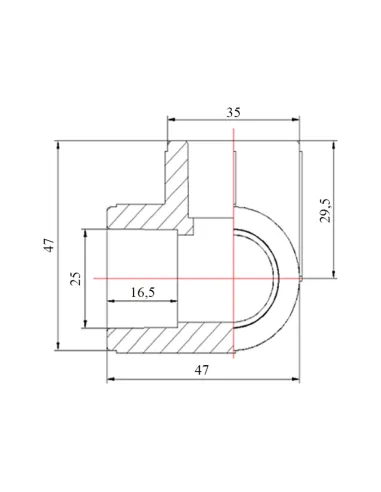 Тройник угловой 90 Blue Ocean d25, для полипропиленовых труб