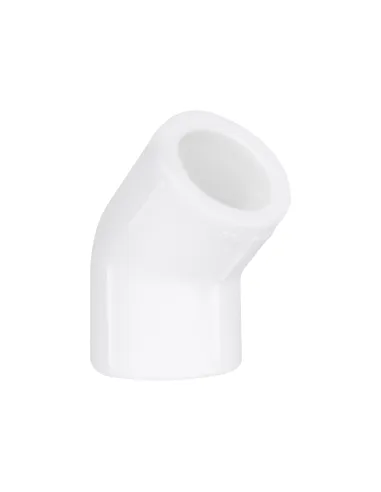 Кут 45 Blue Ocean d20, для поліпропіленових труб, білий
