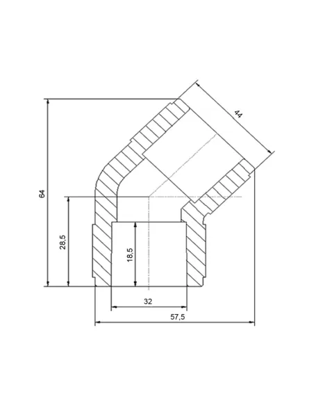Уголок 45 Blue Ocean d32, для полипропиленовых труб