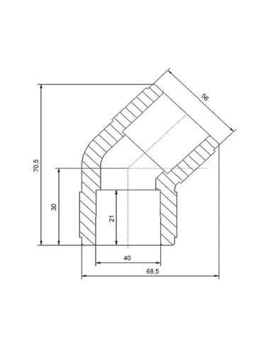 Уголок 45 Blue Ocean d40, для полипропиленовых труб