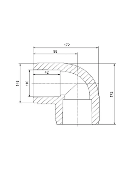 Уголок 90 Blue Ocean d110, для полипропиленовых труб