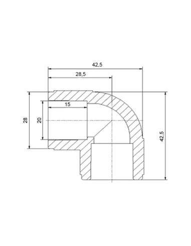 Кут 90 Blue Ocean d20, для поліпропіленових труб