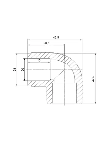 Уголок 90 Blue Ocean d20, для полипропиленовых труб