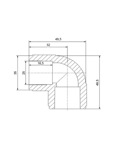 Уголок 90 Blue Ocean d25, для полипропиленовых труб