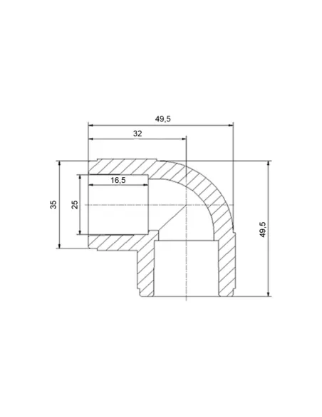 Кут 90 Blue Ocean d25, для поліпропіленових труб, білий